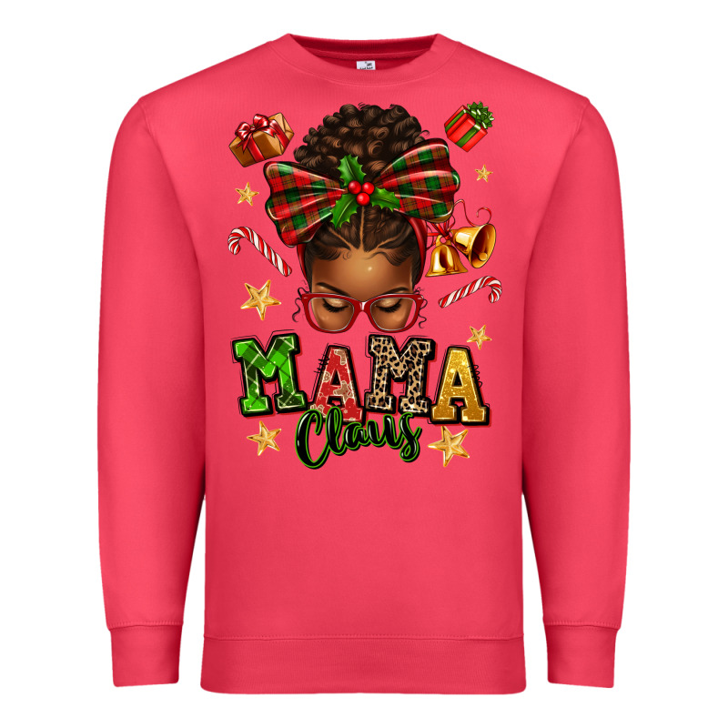 Mama Claus Afro Messy Bun Premium Sweatshirt by texasbilliewilder | Teevron