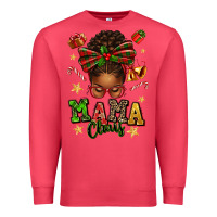 Cardinal mama claus afro messy bun Premium Sweatshirt - texasbilliewilder