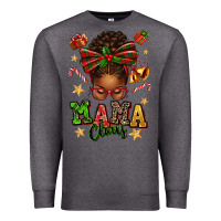 Charcoal Heather mama claus afro messy bun Premium Sweatshirt - texasbilliewilder