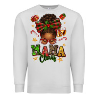 Dove Grey mama claus afro messy bun Premium Sweatshirt - texasbilliewilder