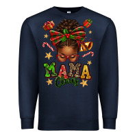 Navy mama claus afro messy bun Premium Sweatshirt - texasbilliewilder