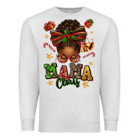 Oatmeal Heather mama claus afro messy bun Premium Sweatshirt - texasbilliewilder