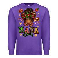 Purple mama claus afro messy bun Premium Sweatshirt - texasbilliewilder