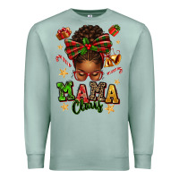 Seafoam mama claus afro messy bun Premium Sweatshirt - texasbilliewilder