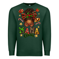 Sports Green mama claus afro messy bun Premium Sweatshirt - texasbilliewilder