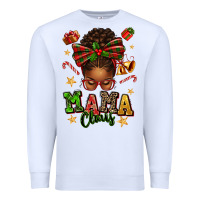 White mama claus afro messy bun Premium Sweatshirt - texasbilliewilder