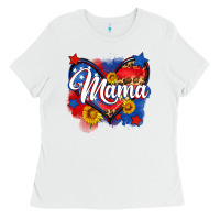 White American mama heart Ladies Tee - Neo Western