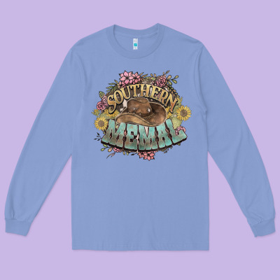 Southern Memal Western Flowers Long Sleeve Tee Designed By Nancycooperartshop