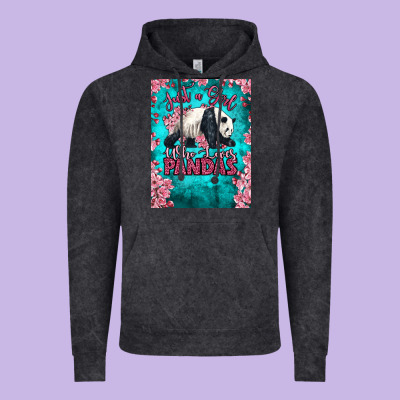 Just A Girl Who Loves Pandas Vintage Hoodie Designed By Lillyallendesigns