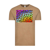 Vintage Coffee leopard background rainbow 3200x2400 Vintage Tee - AdoDesignShop