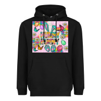 Black Hunny Bunny and egg Easter Heavyweight Hoodie - NancyCooperArtShop