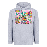 Heather Grey Hunny Bunny and egg Easter Heavyweight Hoodie - NancyCooperArtShop