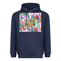 Navy Hunny Bunny and egg Easter Heavyweight Hoodie - NancyCooperArtShop