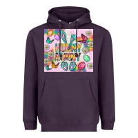 Plum Hunny Bunny and egg Easter Heavyweight Hoodie - NancyCooperArtShop