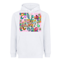 White Hunny Bunny and egg Easter Heavyweight Hoodie - NancyCooperArtShop