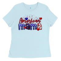 Baby Blue American Mama 4th of july Ladies Tee - CowGirlArtShop