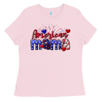 Bubblegum Pink American Mama 4th of july Ladies Tee - CowGirlArtShop