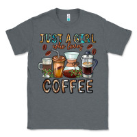 Charcoal Heather Just A Girl Who Loves Coffee Classic Tee - CowhideDigitalArt