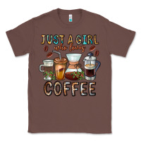 Chestnut Just A Girl Who Loves Coffee Classic Tee - CowhideDigitalArt