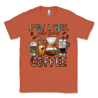 Copper Just A Girl Who Loves Coffee Classic Tee - CowhideDigitalArt