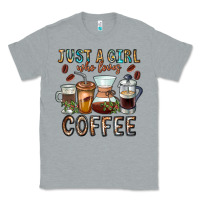 Heather Grey Just A Girl Who Loves Coffee Classic Tee - CowhideDigitalArt