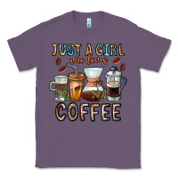 Lavender Just A Girl Who Loves Coffee Classic Tee - CowhideDigitalArt