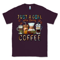 Plum Just A Girl Who Loves Coffee Classic Tee - CowhideDigitalArt