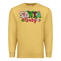 Antique Gold santa baby pink christmas Premium Sweatshirt - texasbilliewilder