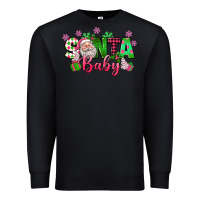 Black santa baby pink christmas Premium Sweatshirt - texasbilliewilder
