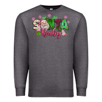 Charcoal Heather santa baby pink christmas Premium Sweatshirt - texasbilliewilder