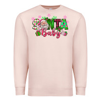 Pale Pink santa baby pink christmas Premium Sweatshirt - texasbilliewilder