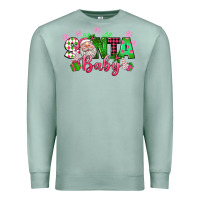 Seafoam santa baby pink christmas Premium Sweatshirt - texasbilliewilder