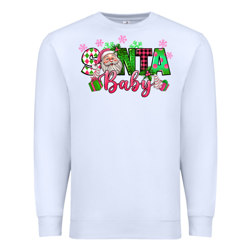 Santa Baby Pink Christmas Premium Sweatshirt by texasbilliewilder | Teevron