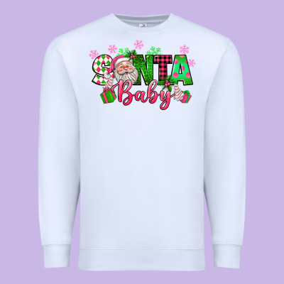 Santa Baby Pink Christmas Premium Sweatshirt Designed By Texasbilliewilder