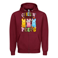 Burgundy chillin' with my peeps nurse Zipper Hoodie - Artiststas