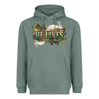 Sage He lives Easter Heavyweight Hoodie - NancyCooperArtShop