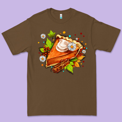Pumpkin Pie With Daisies And Cinnamon Premium Tee Designed By Adodesignshop