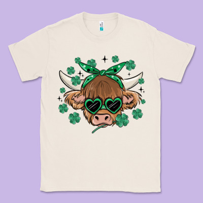 St Patrick's Day Cow Classic Tee Designed By Maliassmallbusiness