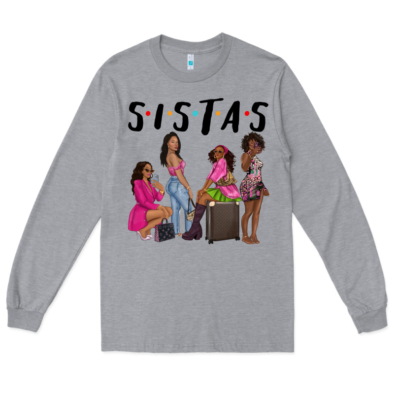 Sista Sisters Afro Black Women Long Sleeve Tee by NancyCooperArtShop | Teevron