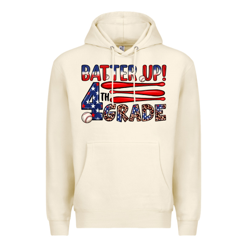 Batter Up 4th Grade Premium Hoodie by JahusDesignShop | Teevron