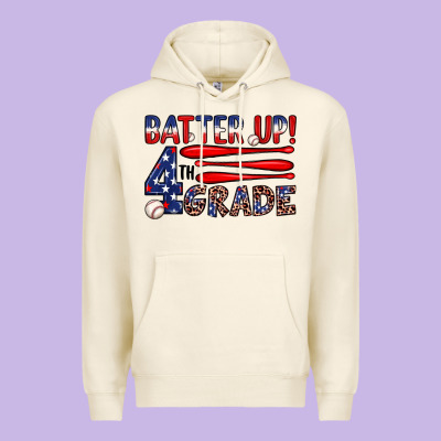 Batter Up 4th Grade Premium Hoodie Designed By Jahusdesignshop