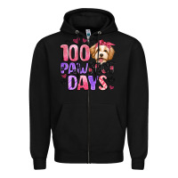 Black 100 pawfect days Zipper Hoodie - Artiststas