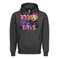 Charcoal Heather 100 pawfect days Zipper Hoodie - Artiststas