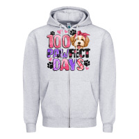 Heather Grey 100 pawfect days Zipper Hoodie - Artiststas