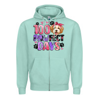 Seafoam 100 pawfect days Zipper Hoodie - Artiststas