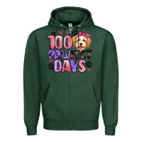 Sports Green 100 pawfect days Zipper Hoodie - Artiststas