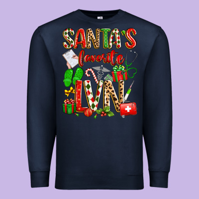 Santa's Favorite Lvn Premium Sweatshirt Designed By Texasbilliewilder