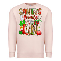 Pale Pink santa's favorite lvn Premium Sweatshirt - texasbilliewilder
