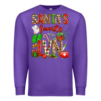 Purple santa's favorite lvn Premium Sweatshirt - texasbilliewilder