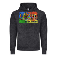 Vintage Black sunflower love autism awareness Vintage Hoodie - BarkalooDesign
